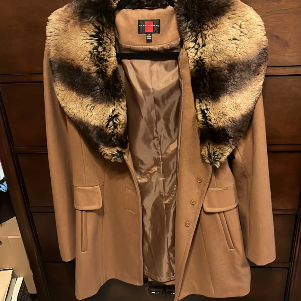 Faux Fur Trim Coat